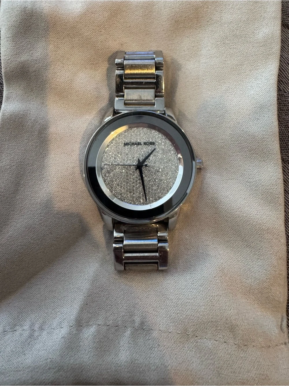 Michael Kors Silver Glitter Dial Stainless Steel Bracelet Watch